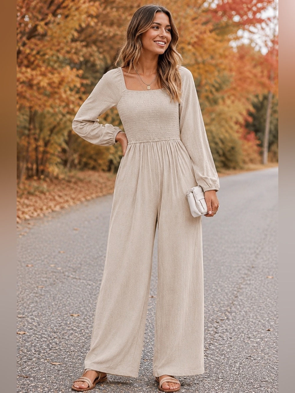 🩷. 2053. 🟰. Crean Color Women's Jumpsuit